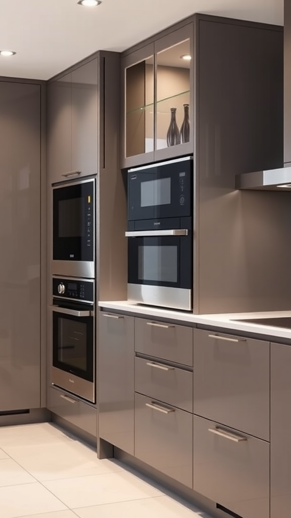 Modern kitchen with integrated appliances and sleek cabinets